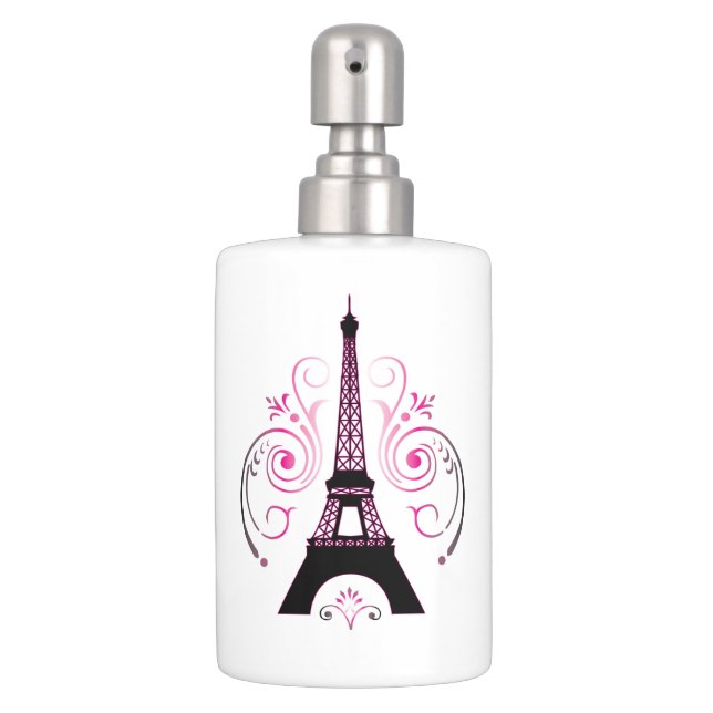 Eiffel Tower Gradient Swirl Design Bathroom Set (Front)
