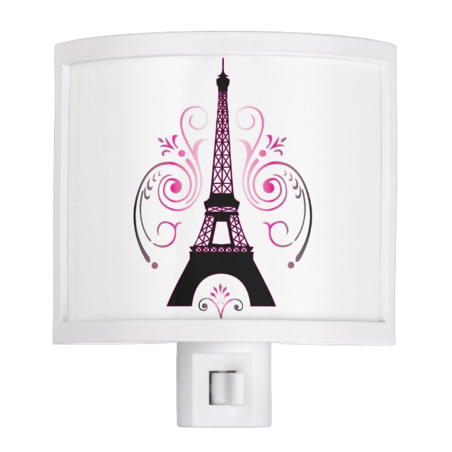 Eiffel Tower Gradient Swirl Design Night Light (Front)