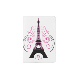 Eiffel Tower Gradient Swirl Design Passport Holder