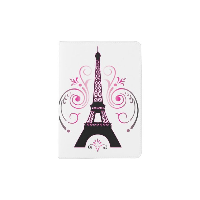 Eiffel Tower Gradient Swirl Design Passport Holder (Front)