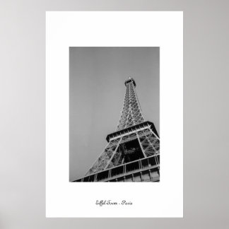Eiffel Tower Greyscale Poster