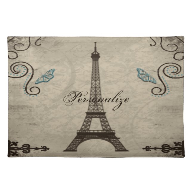 Eiffel Tower Grunge Placemat (Front)