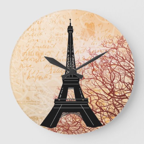 Eiffel Tower Grunge Wall Clock