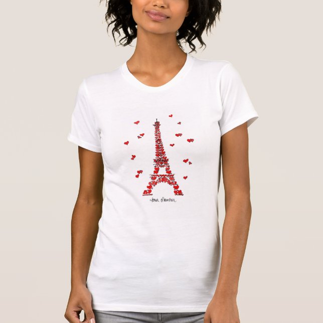 Eiffel Tower Heart Women's T-shirt (Front)
