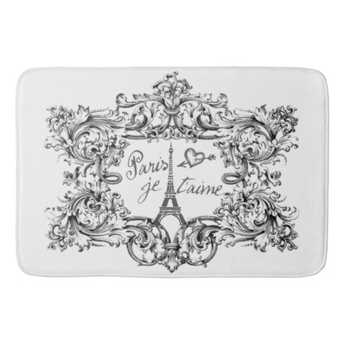 Eiffel Tower I love Paris Paris Je taime Bathroom Mat