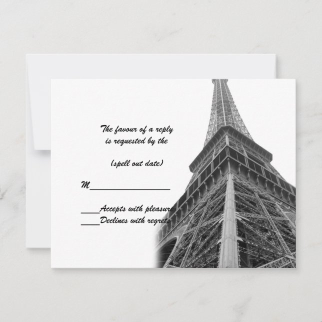 eiffel tower i rsvp card (Front)