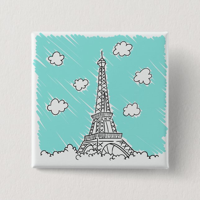 Eiffel Tower Illustration button (Front)