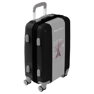 Eiffel Tower Illustration Oh Paris White Daisies Luggage