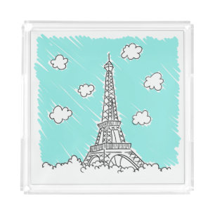 Eiffel Tower Illustration trays