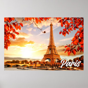 Eiffel Tower In Autumn   Paris, France Poster