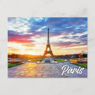 Eiffel Tower In Beautiful Paris, France Postcard