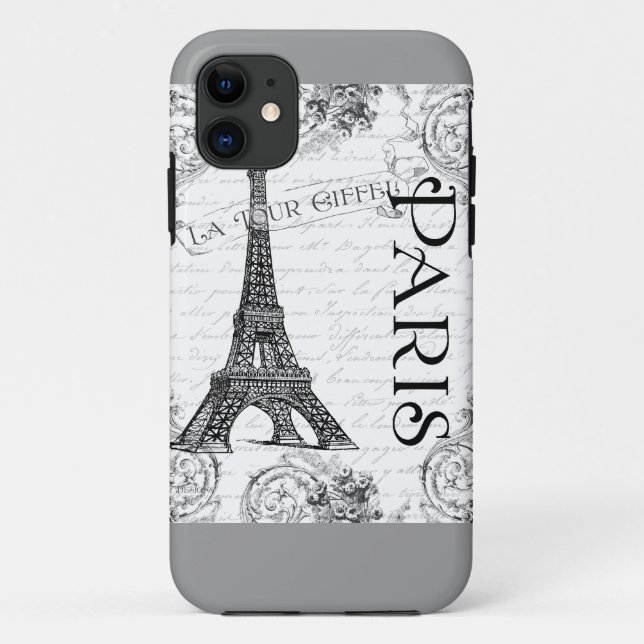 Eiffel Tower in Black and White Case-Mate iPhone Case (Back)
