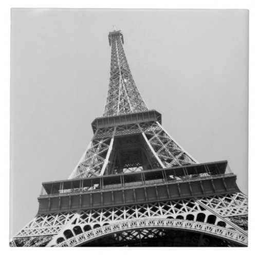 Eiffel tower in black and white ceramic tile
