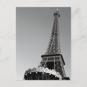 Eiffel Tower in black & white Postcard