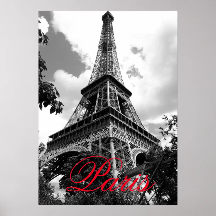 Paris Eiffel Tower Scenic French Europe European Travel Advertisement Poster 