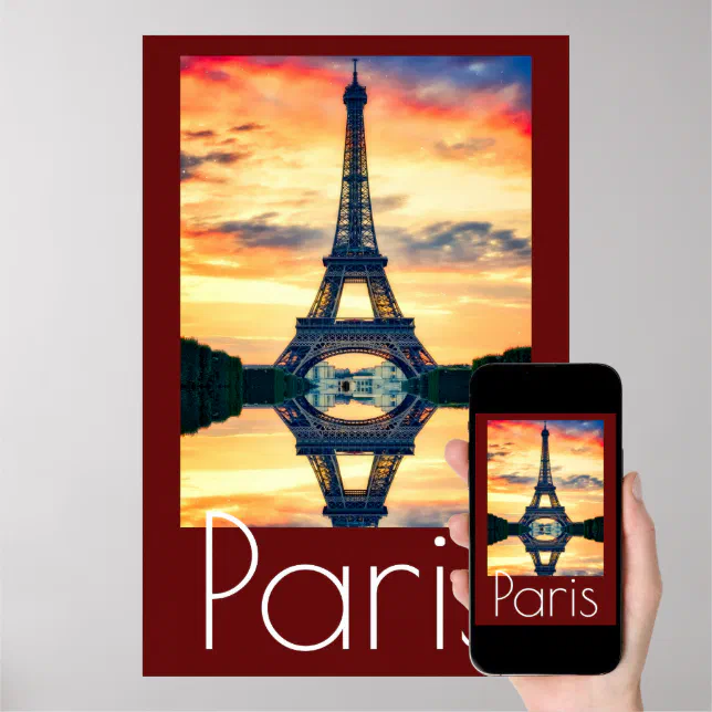 Eiffel Tower in Paris Artwork France Travel Poster | Zazzle
