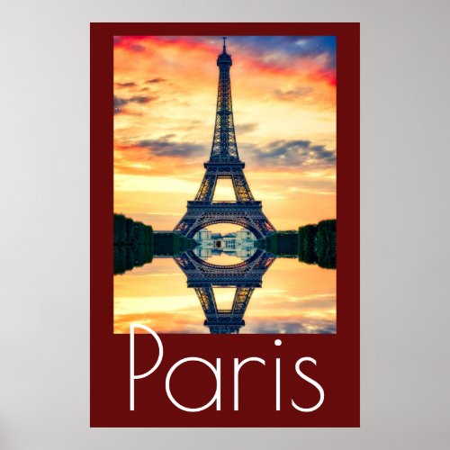 Eiffel Tower in Paris Artwork France Travel Poster