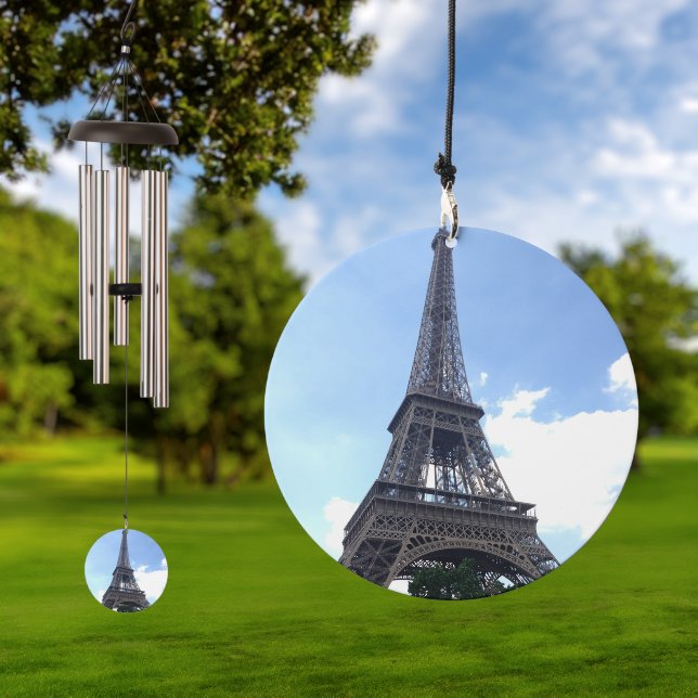 Eiffel Tower in Paris Blue Sky Photo Wind Chime (Outdoor)