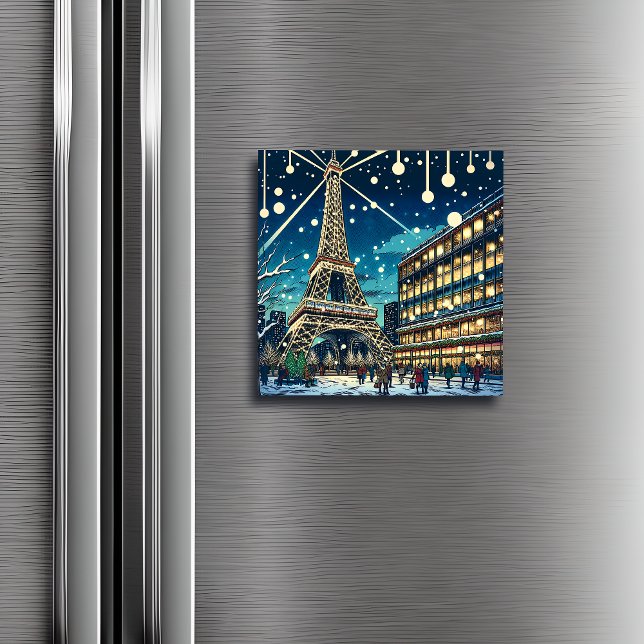 Eiffel Tower in Paris, France at Christmas time Magnet (Creator Uploaded)