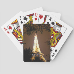 Eiffel Tower in Paris, France at Night Poker Cards