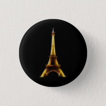 Eiffel Tower In Paris France Button by Aurora_Lux_Designs at Zazzle