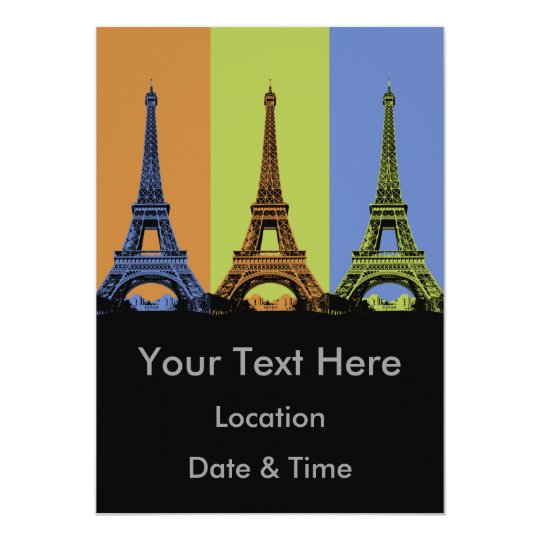 Eiffel Tower in Paris Triptych Card