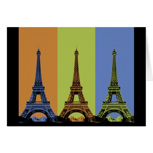 Eiffel Tower in Paris Triptych Cards (Front Horizontal)