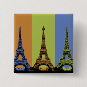 Eiffel Tower in Paris Triptych Pinback Button