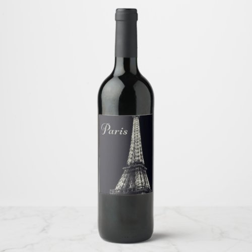 Eiffel Tower in Paris Wine Label