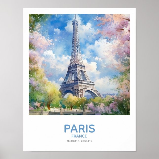 Eiffel Tower in Spring - Paris, France Poster (Front)