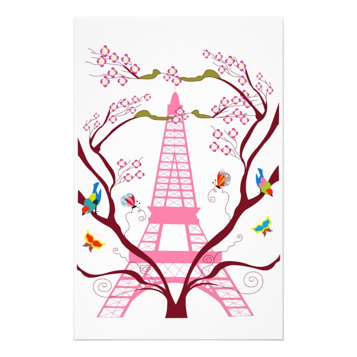 Eiffel tower in spring stationery