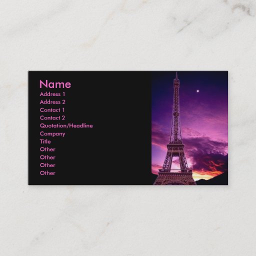 Customizable Eiffel Tower In Sunshine Profile Card Business Card