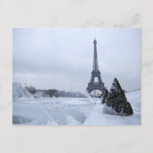 Eiffel tower in winter postcard