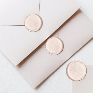 Eiffel Tower, initials and hearts Paris wedding Wax Seal Stamp