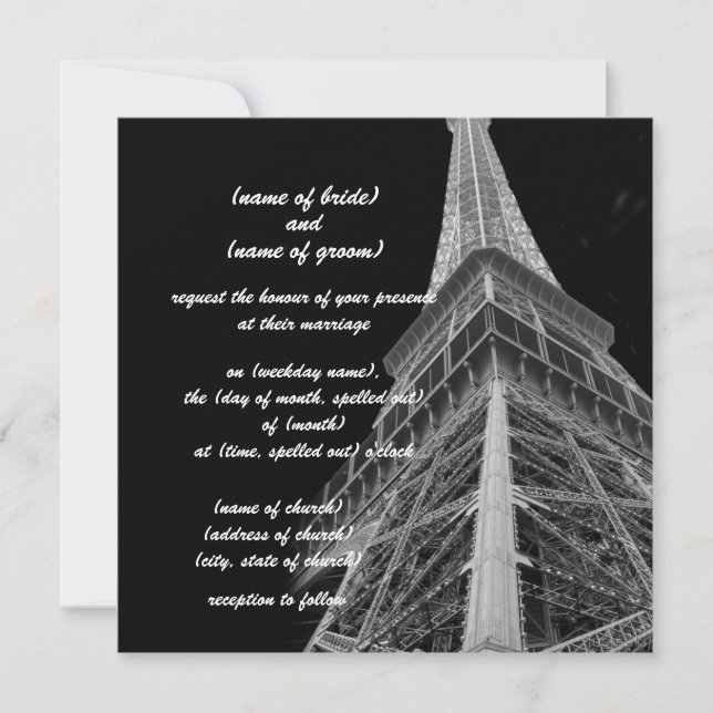 eiffel tower invitation (Front)
