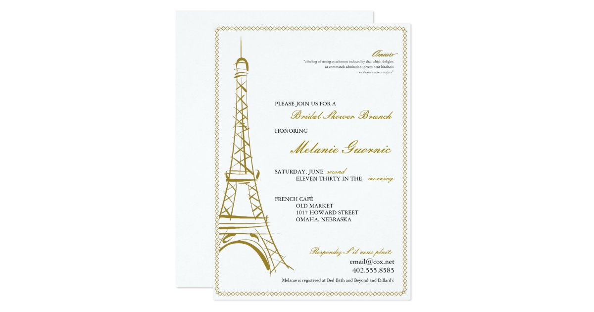 Eiffel Tower Invite | Zazzle