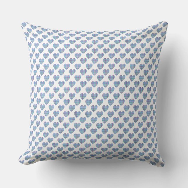 Eiffel tower J'adore Paris pretty blue hearts Throw Pillow (Front)