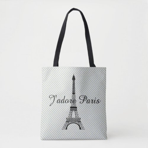 Eiffel tower Jadore Paris Tote Bag