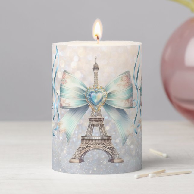Eiffel Tower & Jewel Pillar Candle (In Situ)