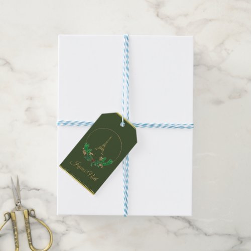 Eiffel Tower Joyeux Noel Gift Tags