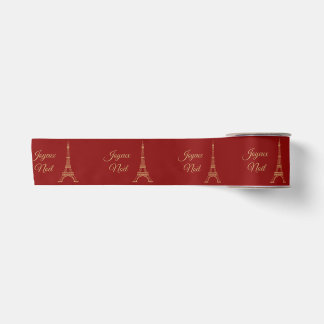Eiffel Tower Joyeux Noel Satin Ribbon