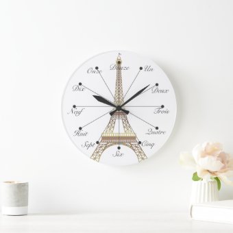 Eiffel Tower Large Wall Clock | Zazzle