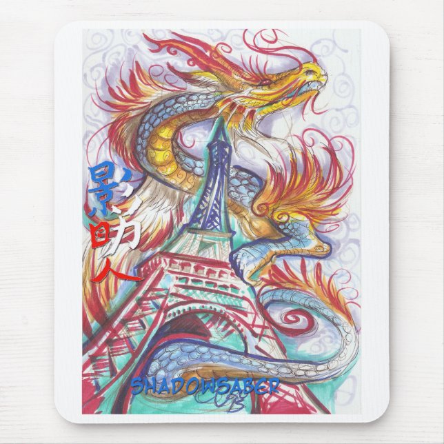 Eiffel Tower light Dragon and Hope Mouse Pad (Front)