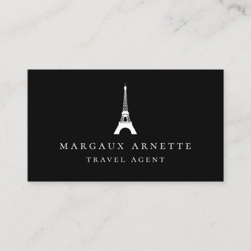Eiffel Tower Logo Black Business Card