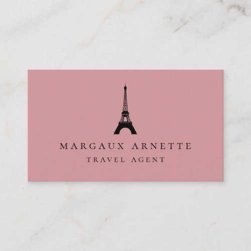 Eiffel Tower Logo Blush Business Card