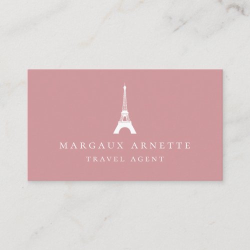 Eiffel Tower Logo Blush Business Card