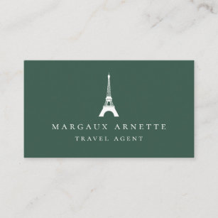 Eiffel Tower Logo Green Business Card