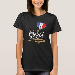 Eiffel Tower Merci French Souvenir Paris France Pa T-Shirt