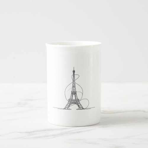 Eiffel Tower Minimalism One_Line Art Bone China Mug