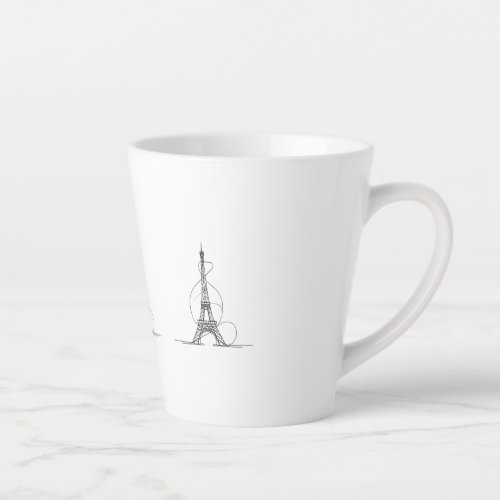 Eiffel Tower Minimalism One_Line Art Latte Mug